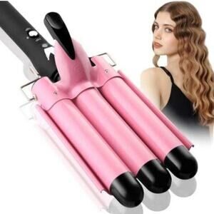 NWT Curling Iron Hair Crimper Aleath Dual Voltage Three Barrel Hair Waver 1 inch